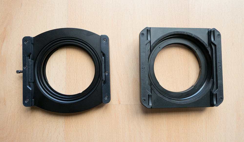 Comparison of the front side of the Nisi holder versus the Laowa holder, for the Venus Laowa 12mm lens