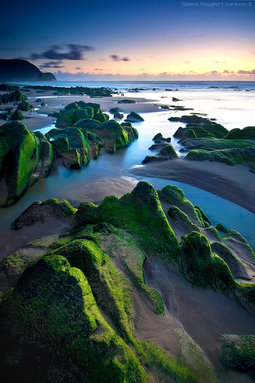 Long exposure waterscape sunset photography in Cordoama Beach, in the Costa Vicentina, Algarve region, made by landscape photographer José Ramos from Portugal