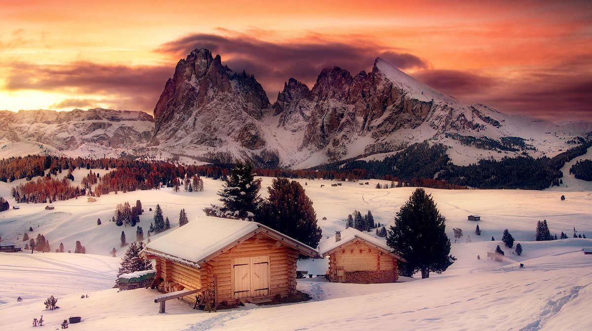 Winter landscape photography in Alpe Di Siusi, located in the Dolomites, Italy, shot by landscape photographer José Ramos